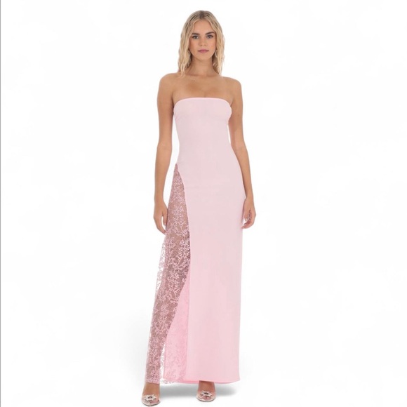 Lucy in the Sky Pink Maxi Prom Dress - Picture 4 of 5